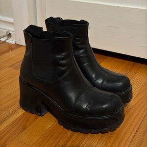 Black Chunky Heel Ankle Boots